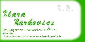 klara markovics business card